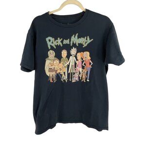 Rick And Morty Graphic T-Shirt Ripple Junction Adult Swim Cotton Blend L Retro